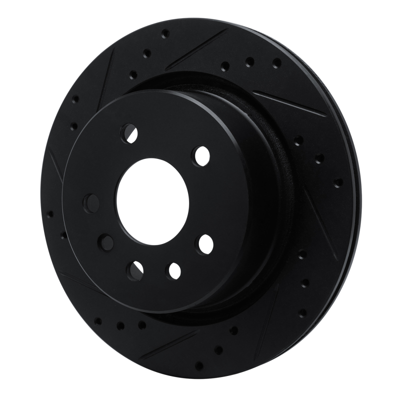 Cadillac Catera Brake Rotor (1) - Rear Left - R1 Concepts - Drilled & Slotted - Black - 2001